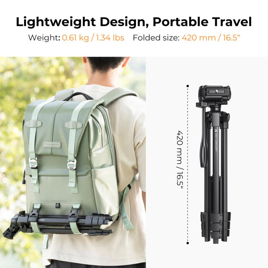 K&F Concept Aluminum Travel Tripod sa Bluetooth daljinskim KF09.125 - 4